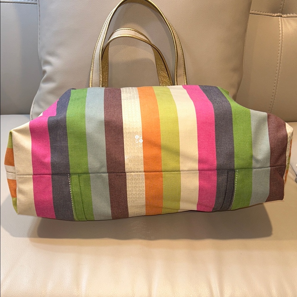 Coach Poppy Legacy Heritage Striped Tote - Picture 11 of 17